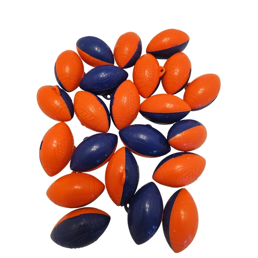 Nerf Hilco Plastic Football Party Favor Containers Orange Blue 22 Pc. Denver